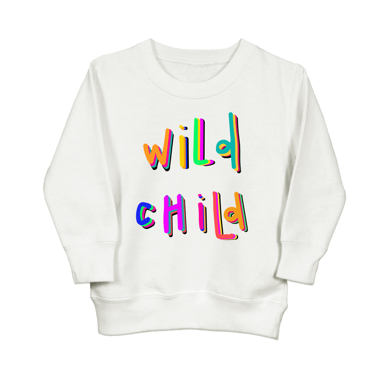 Wild Child Colorful Font Kids Sweatshirt