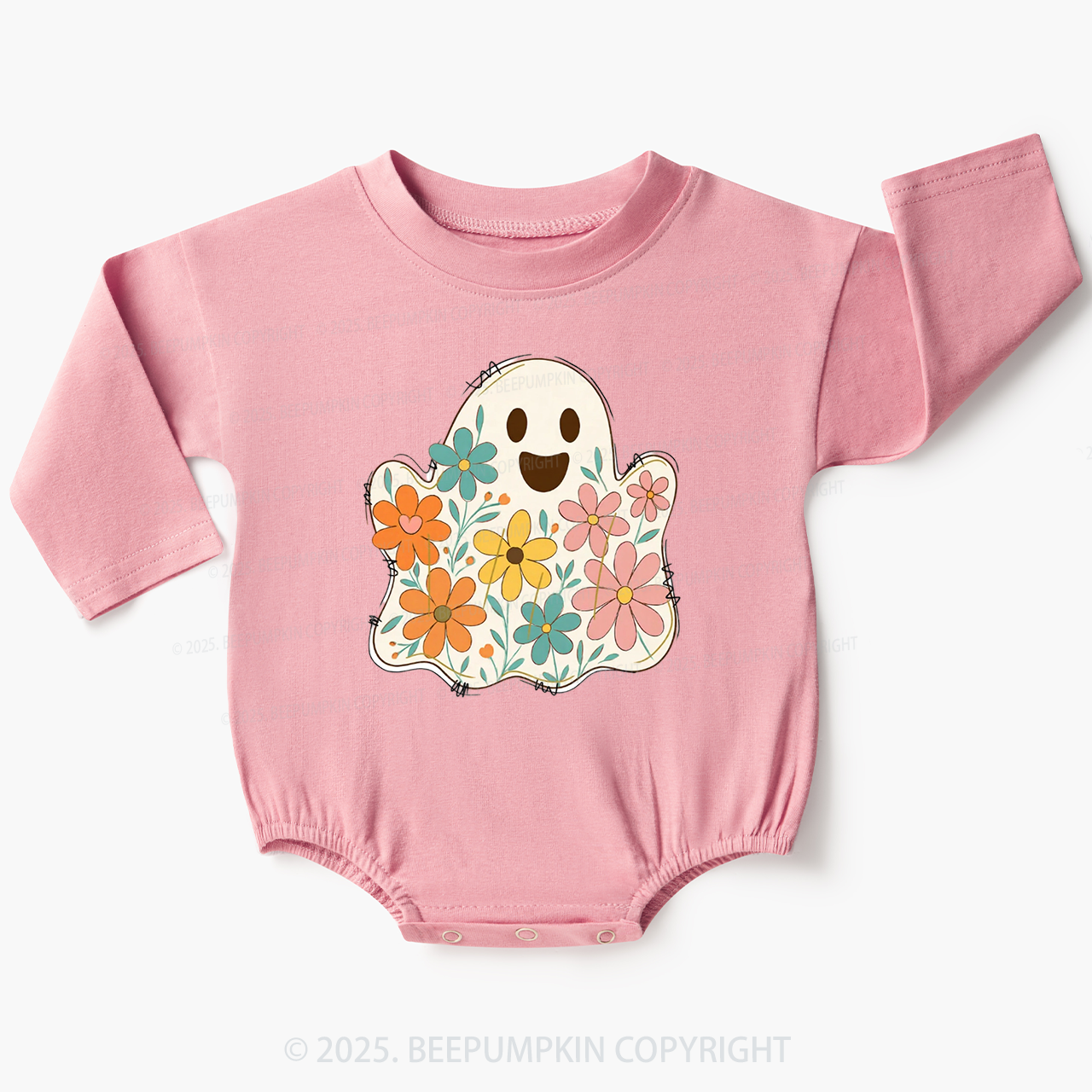 Spooky Floral Halloween Baby Bubble Romper Beepumpkin