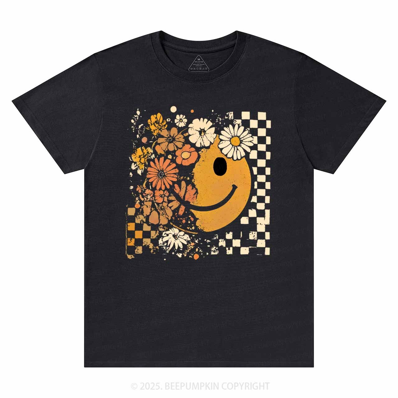 Floral Fall Smiley Face T-Shirts Beepumpkin 