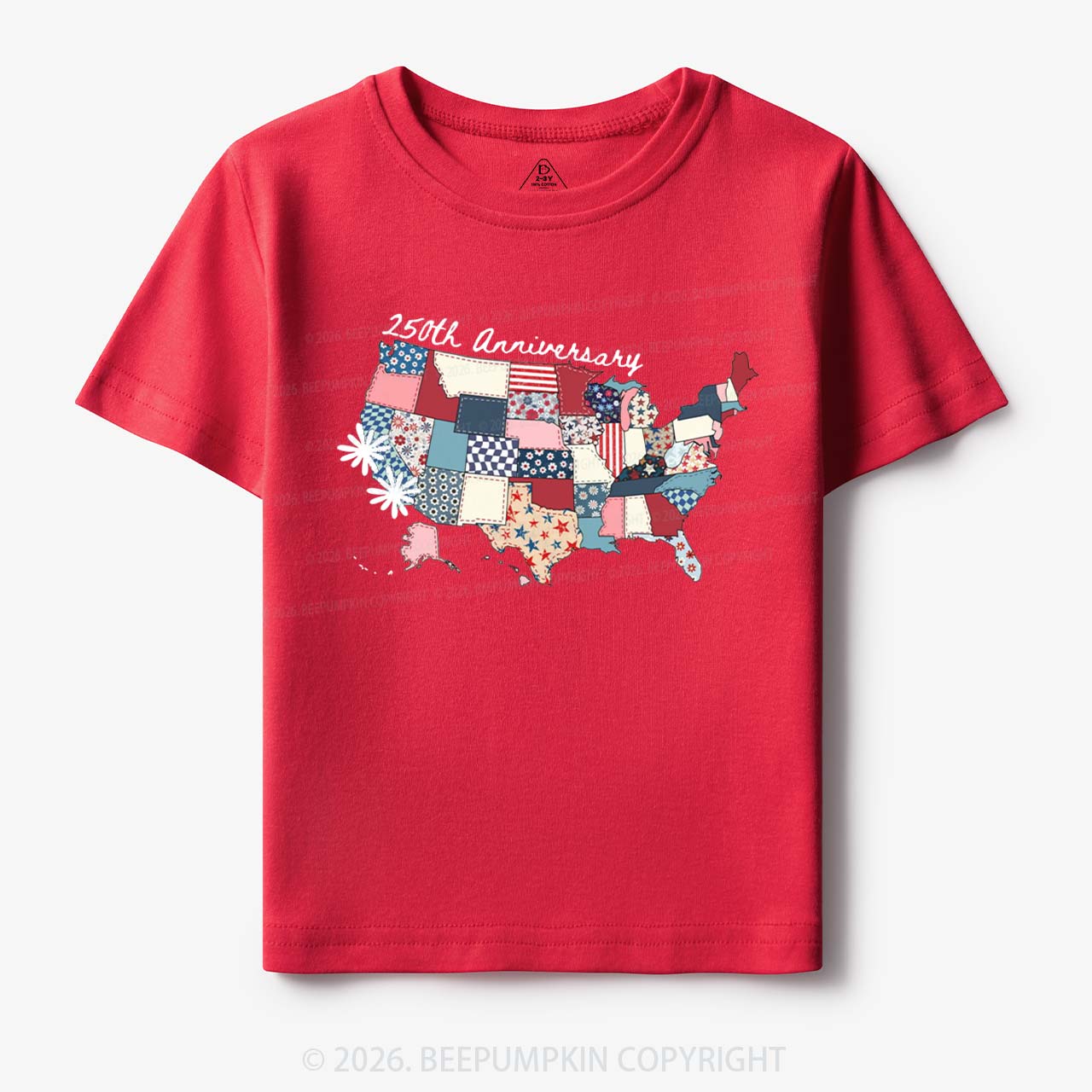 US 250 Years Patriotic Patchwork Toddler&Kid's Tees