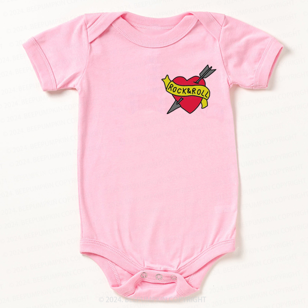 Rock&Roll Music Heart Bodysuit For Baby 8
