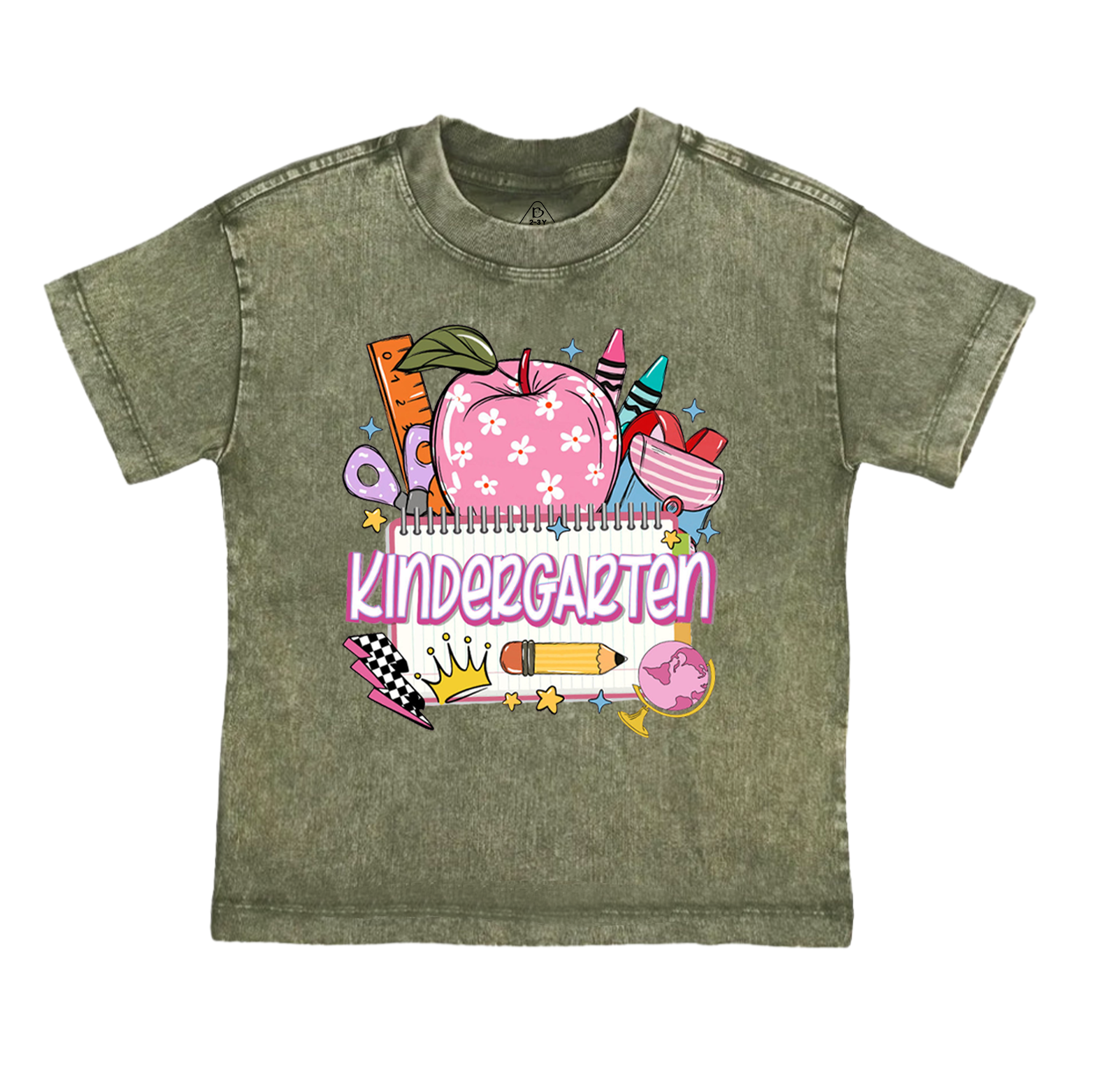 Personalized Retro Back To School Toddler&Kids Washed Tees