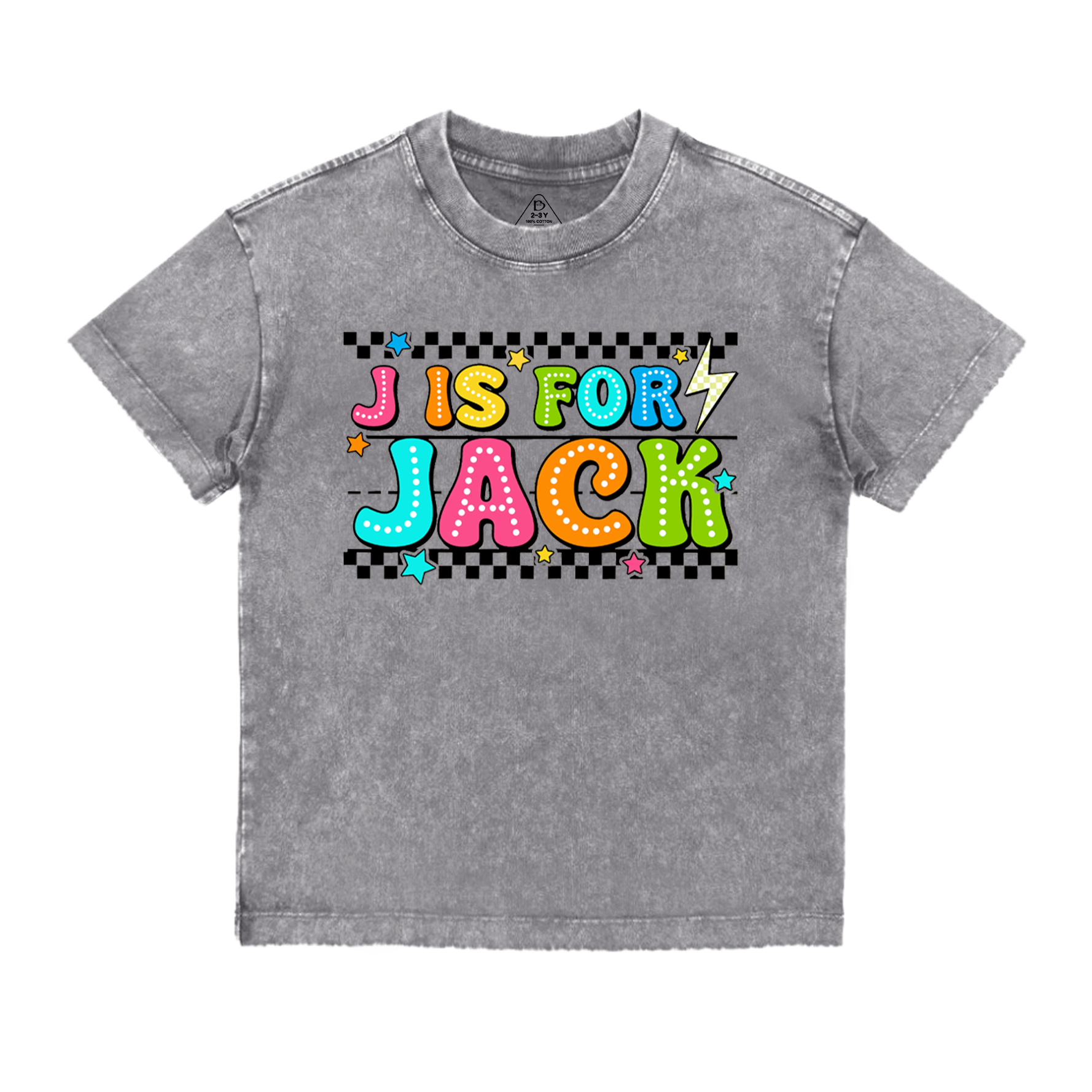 Personalized Alphabet Toddler&Kids Washed Tees
