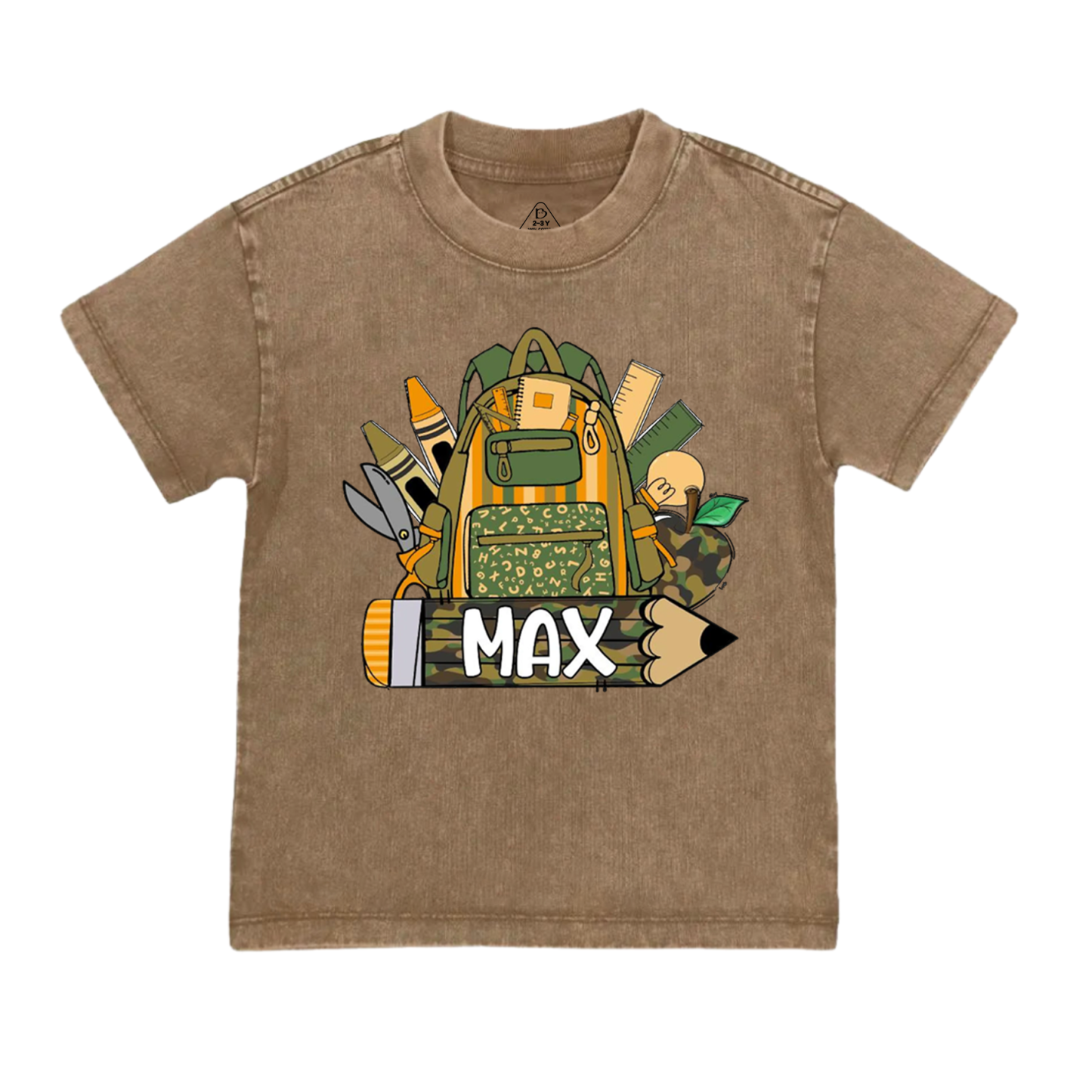 Personalized Name Camouflage School Bag Toddler&Kids Washed Tees