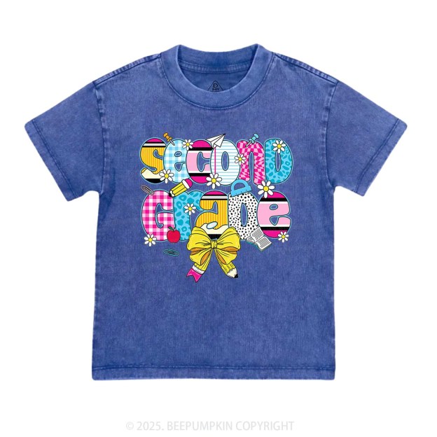 Personalized Checkered Sublimation Toddler&Kids Washed Tees
