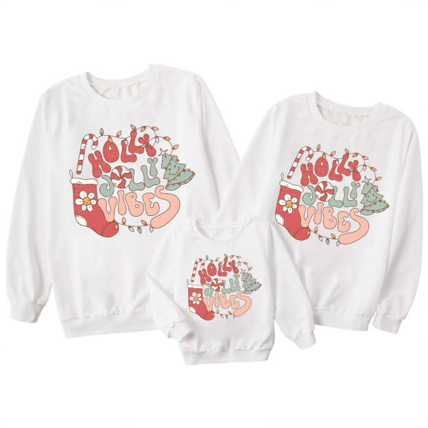 Holly Jolly Vibes Christmas Family Sweatshirts