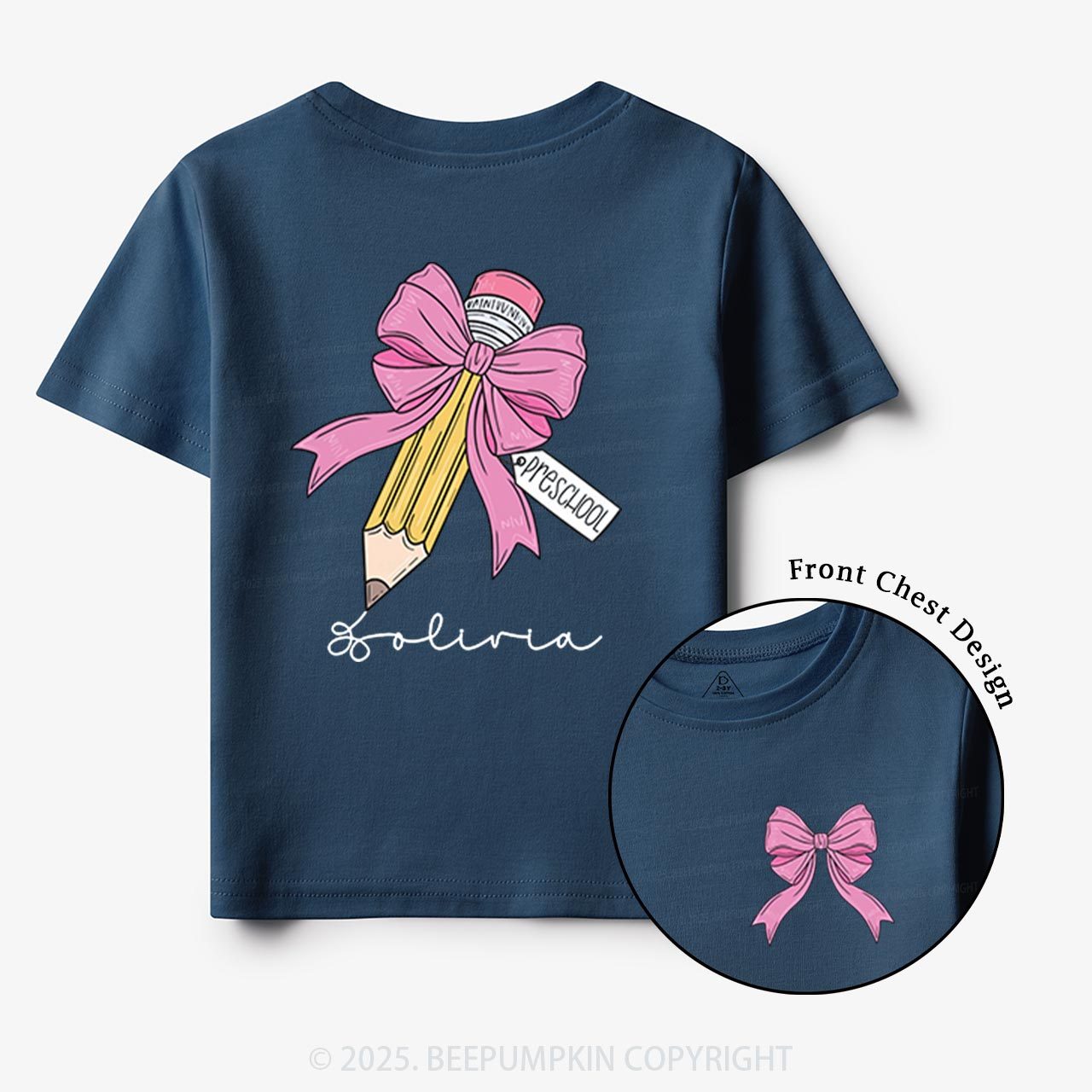 Personalized Girls Back To School Toddler&Kid's Tees Beepumpkin