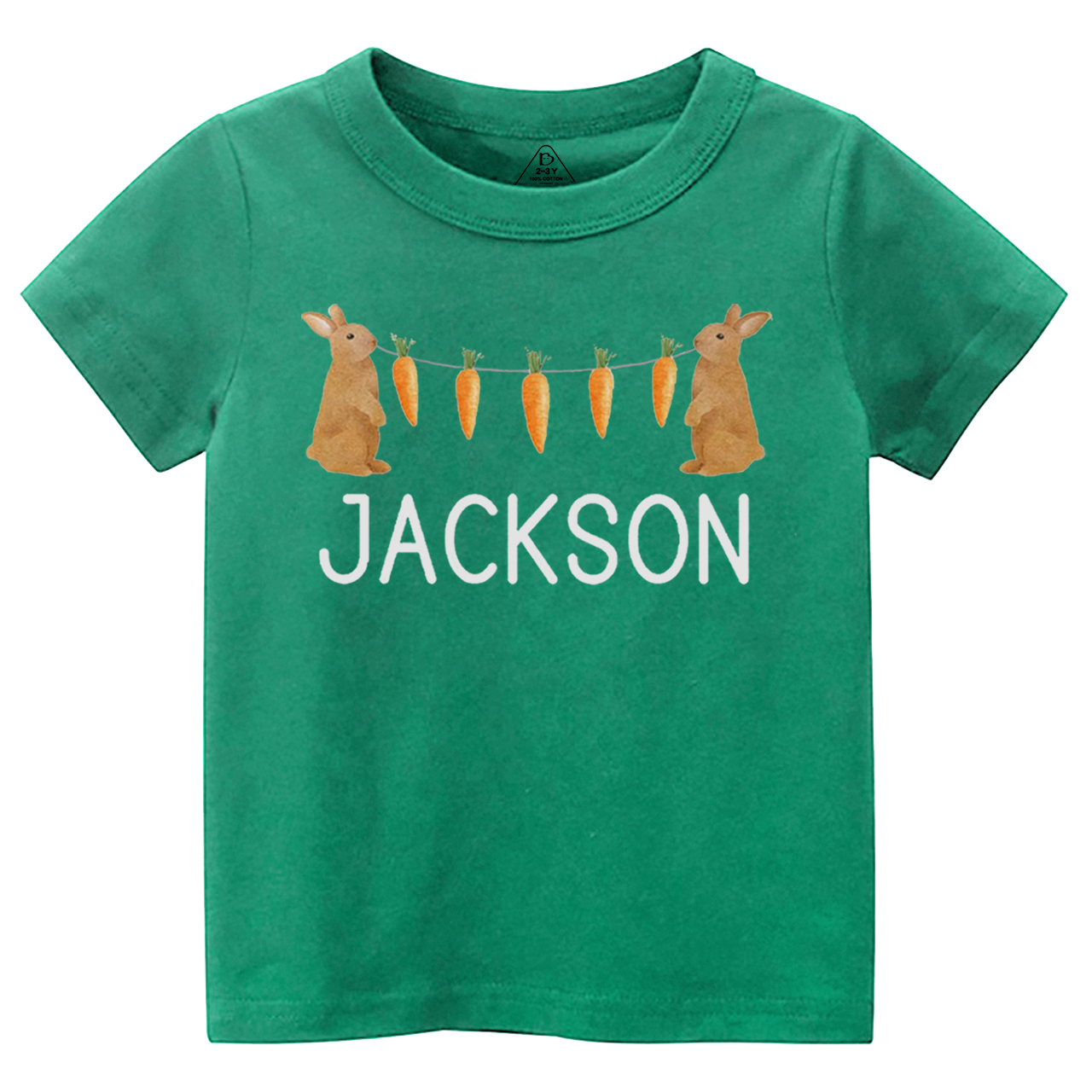Personalized Name Bunny Carrot Easter Toddler&Kid's Tees Beepumpkin