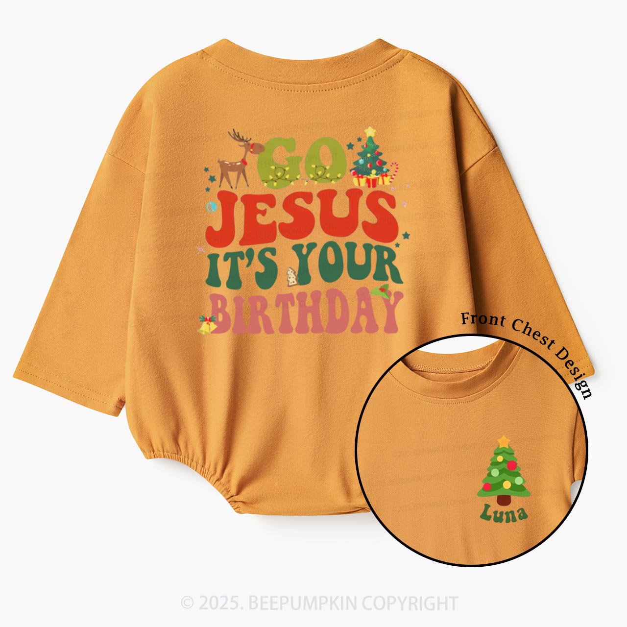 Personalized Go Jesus It's Your Birthday Baby Bubble Romper Beepumpkin