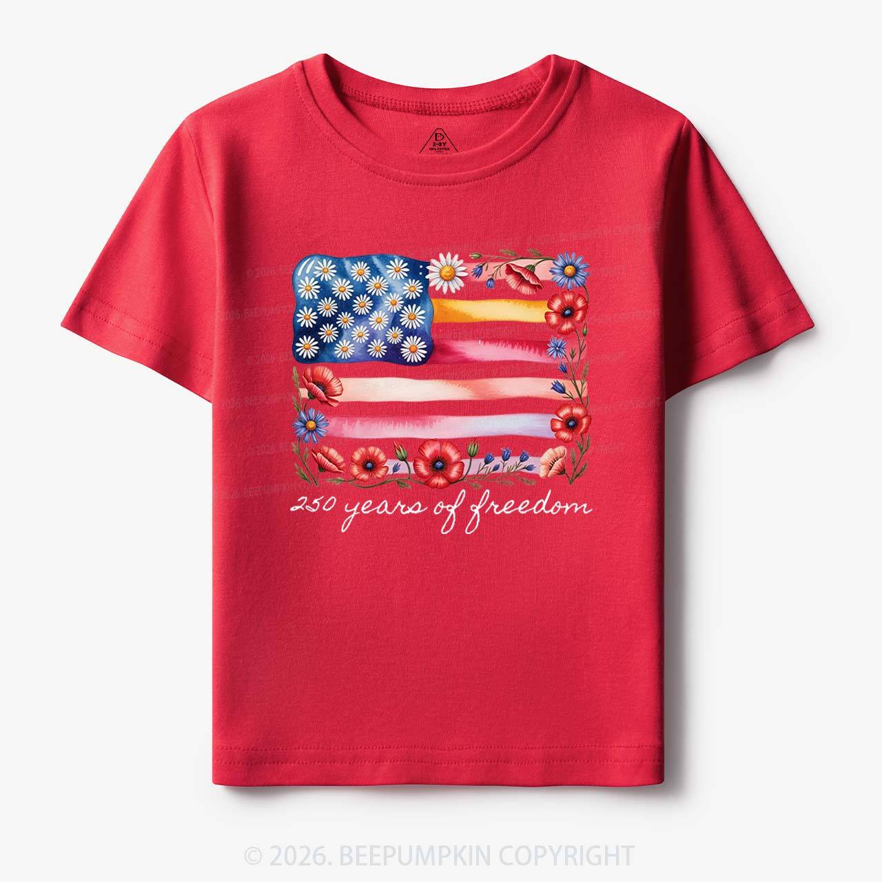 250 Years of Freedom Patriotic Toddler&Kid's Tees