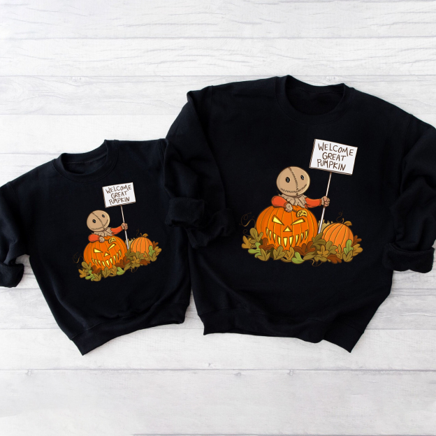 Welcome Great Pumpkin Halloween Matching Sweatshirts