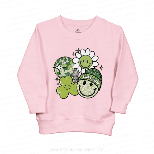 Disco Lucky Vibes St.Patricks Day Kids Sweatshirt
