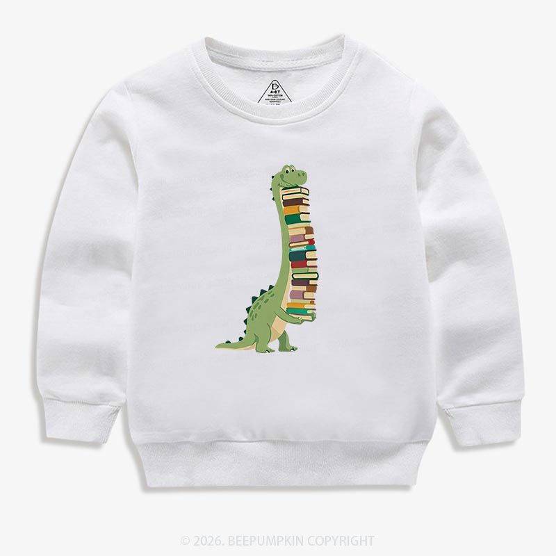 Cute Dinosaur Book Lover Kid's Sweatshirt