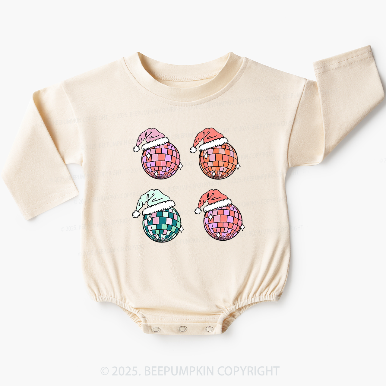 Santa’s Disco Ball Baby Bubble Romper Beepumpkin