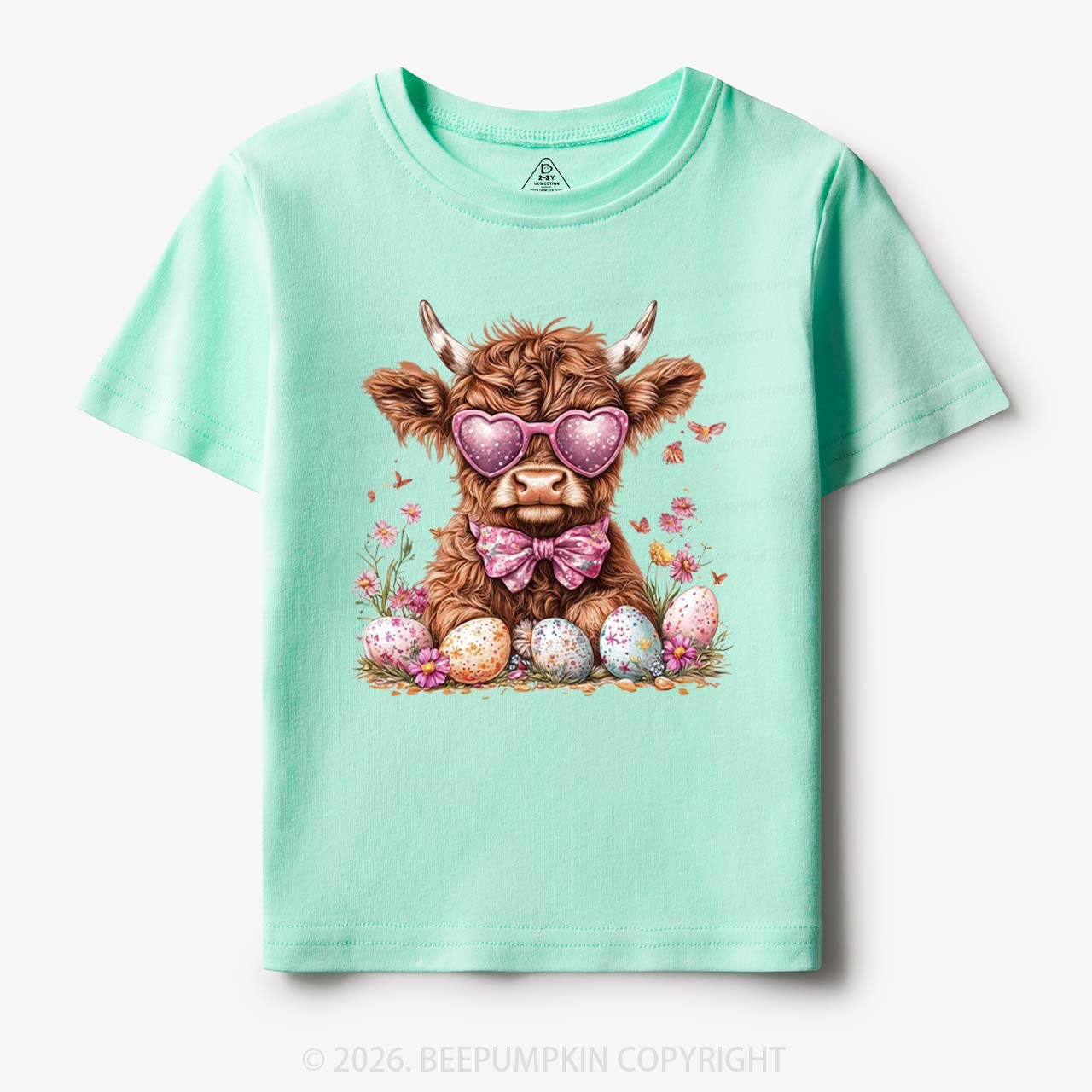 Easter Day Highland Cow Toddler&Kid's Tees
