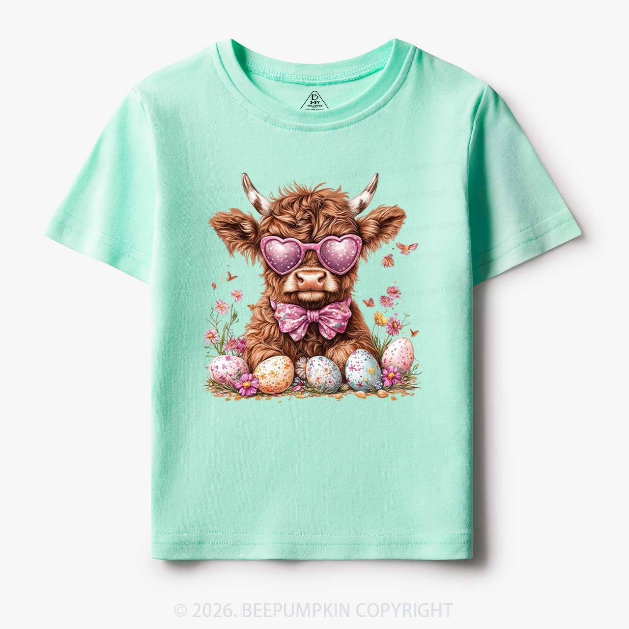 Easter Day Highland Cow Toddler&Kid's Tees