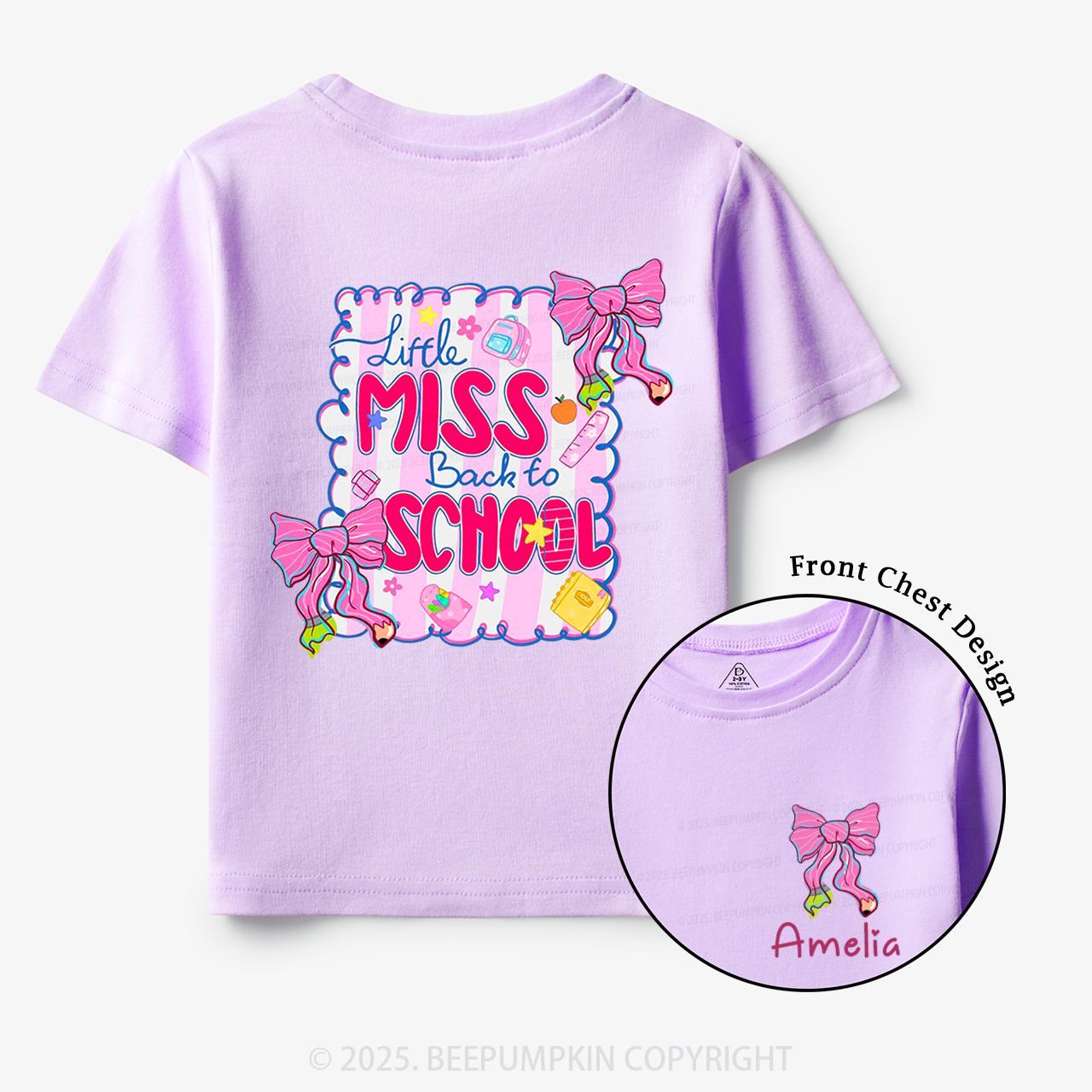 Personalized Little Miss School Toddler&Kid's Tees Beepumpkin
