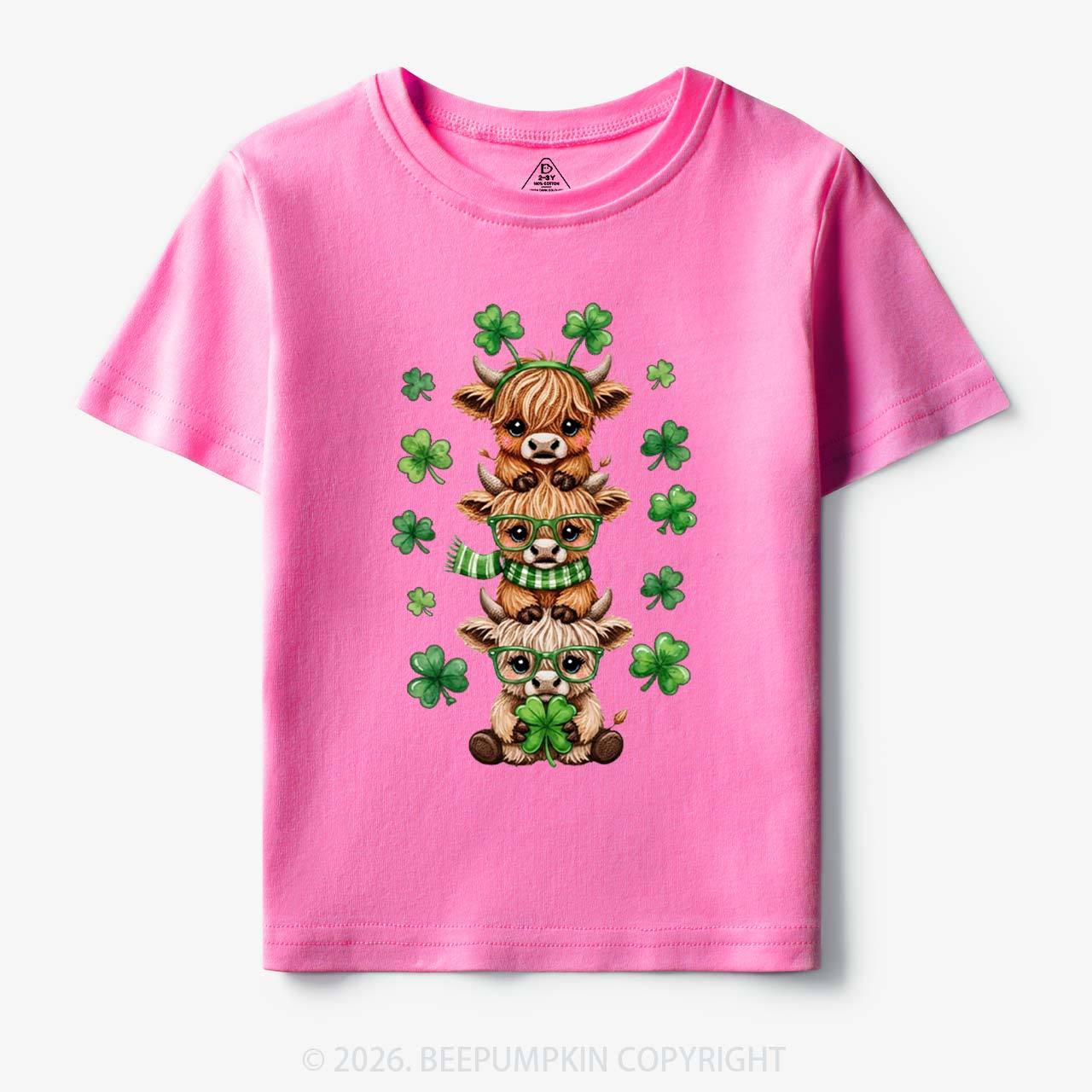 Highland Cow St. Patrick's Day Toddler&Kid's Tees Beepumpkin