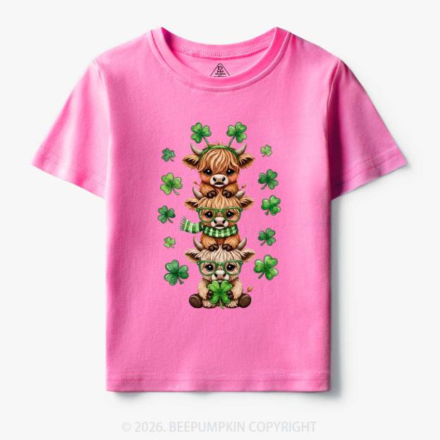 Highland Cow St. Patrick's Day Toddler&Kid's Tees Beepumpkin