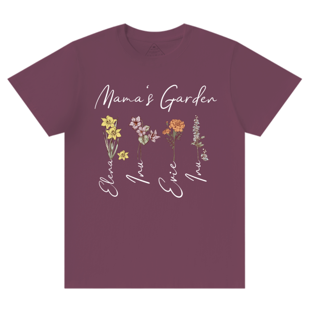 Mama's Birth Month Garden T-Shirts