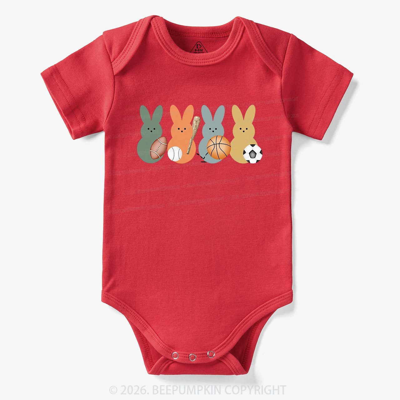 Easter Sporty Bunnies Baby Bodysuit