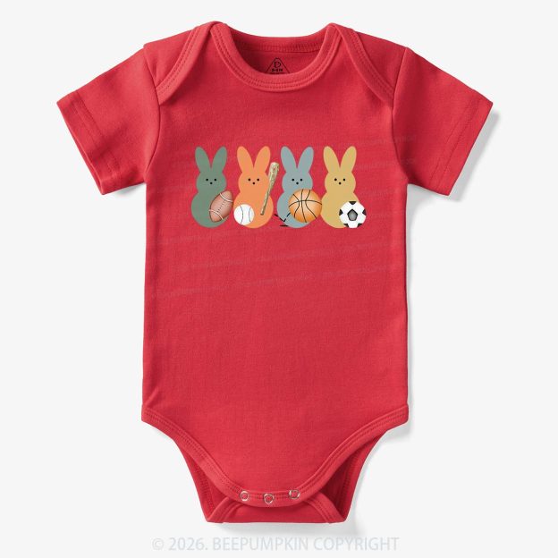 Easter Sporty Bunnies Baby Bodysuit
