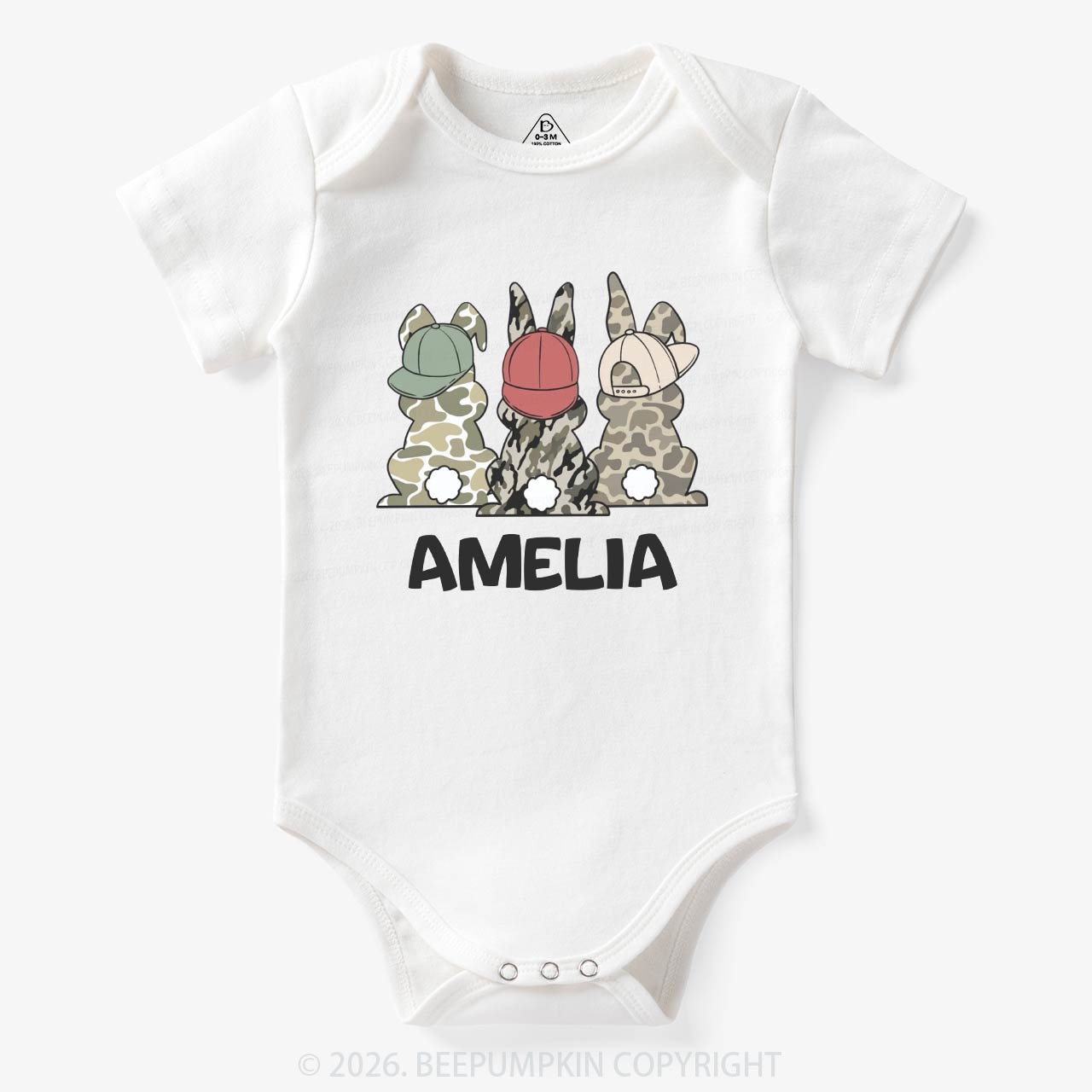 Personalized Camo Easter Bunny Bodysuit