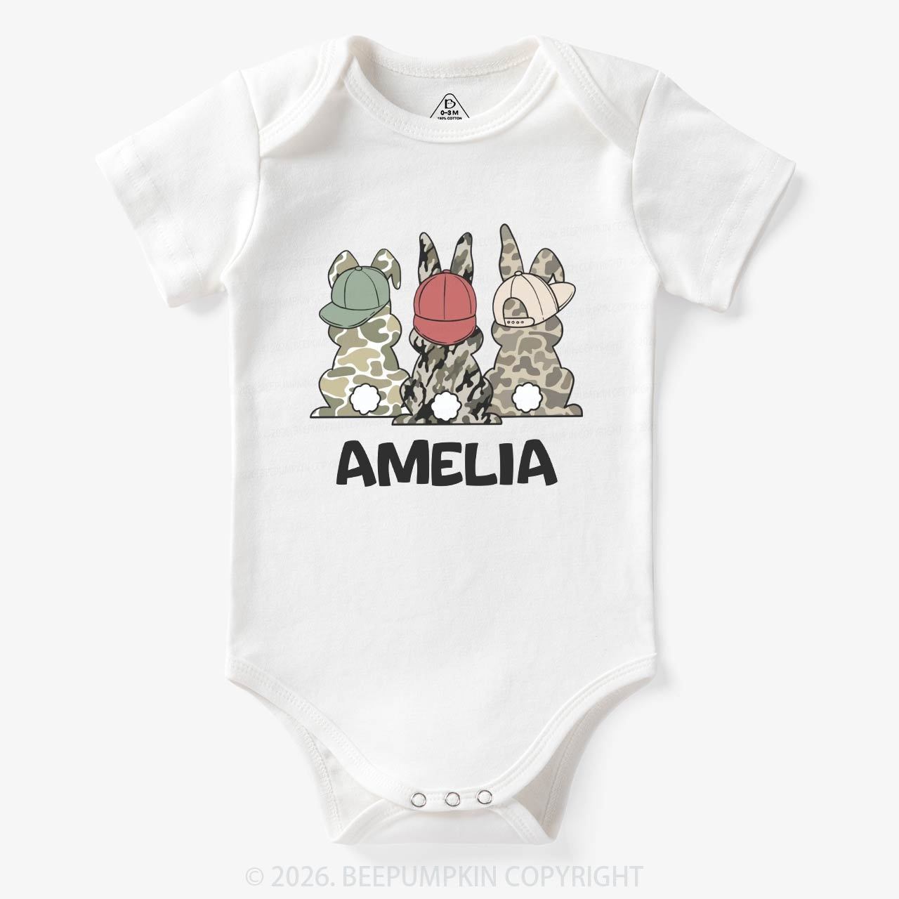 Personalized Camo Easter Bunny Bodysuit