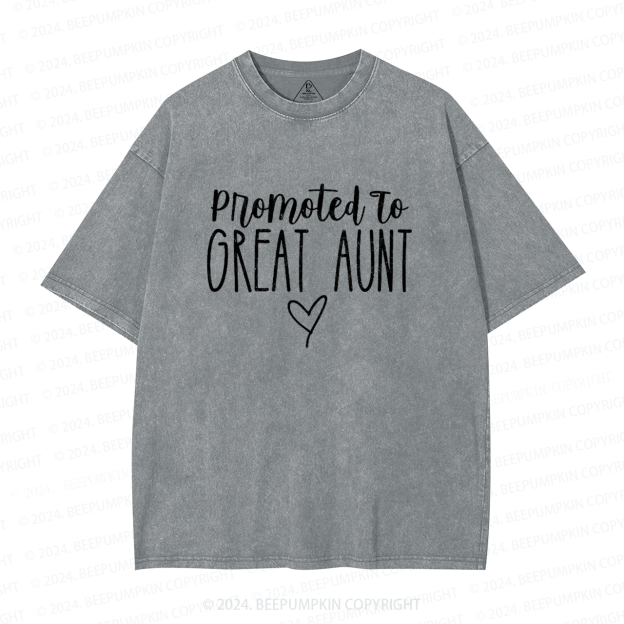 Promoted To Great Aunt Washed T-Shirts 