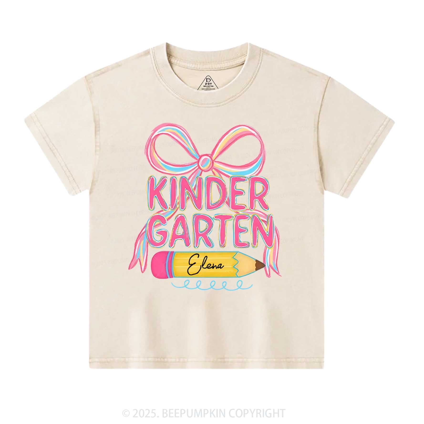 Personalized School Days Toddler&Kids Washed Tees