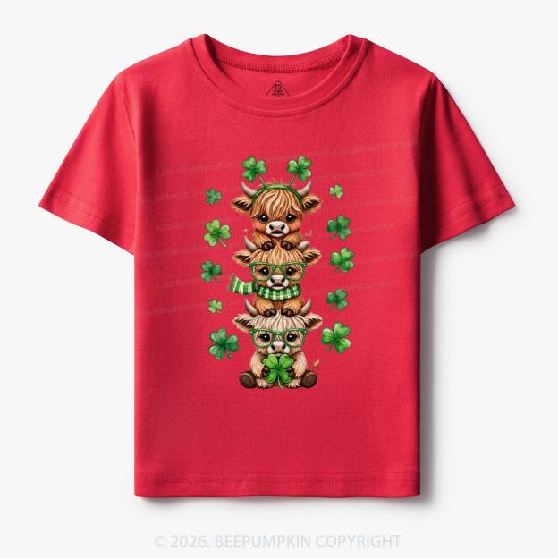 Highland Cow St. Patrick's Day Toddler&Kid's Tees Beepumpkin