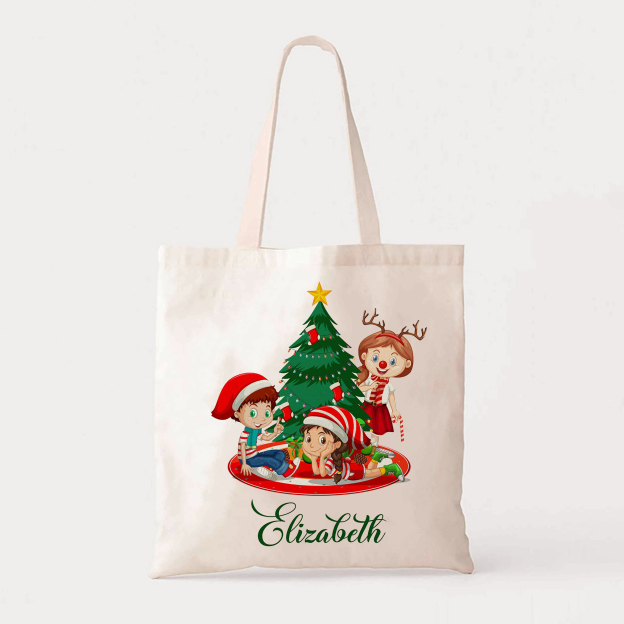 Happy Children Christmas Tote Bag