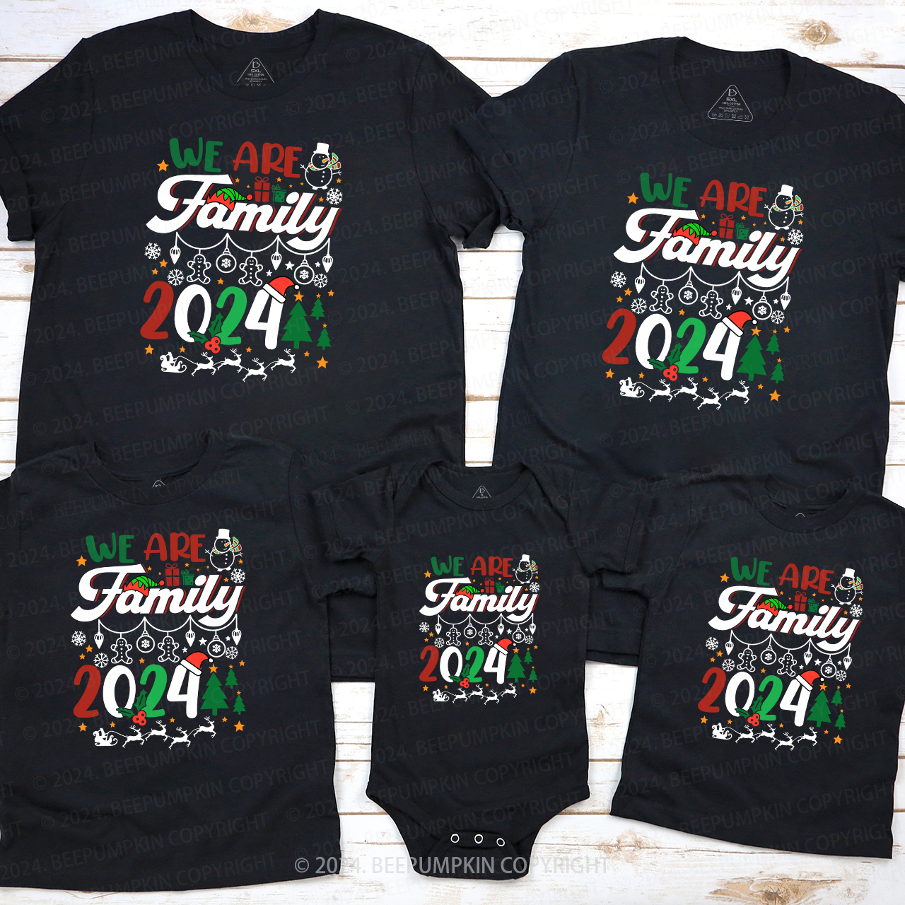 We Are Family Merry Merry Christmas Shirt For Family Beepumpkin