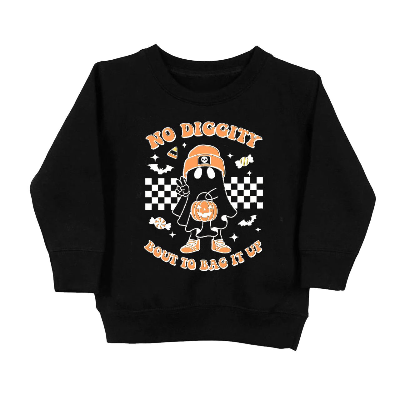 Halloween No Diggity Bout To Bag It Up Kids Sweatshirt