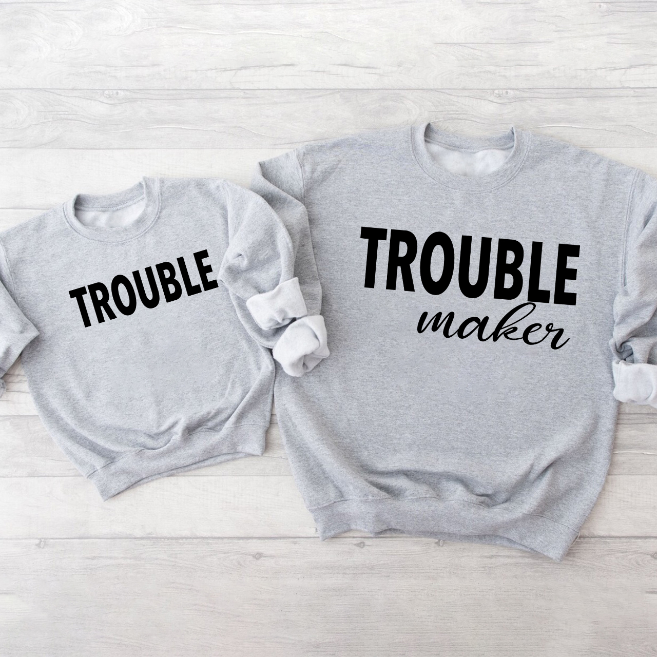 TROUBLE maker & TROUBLE Matching Swetshirt For Mom&Me