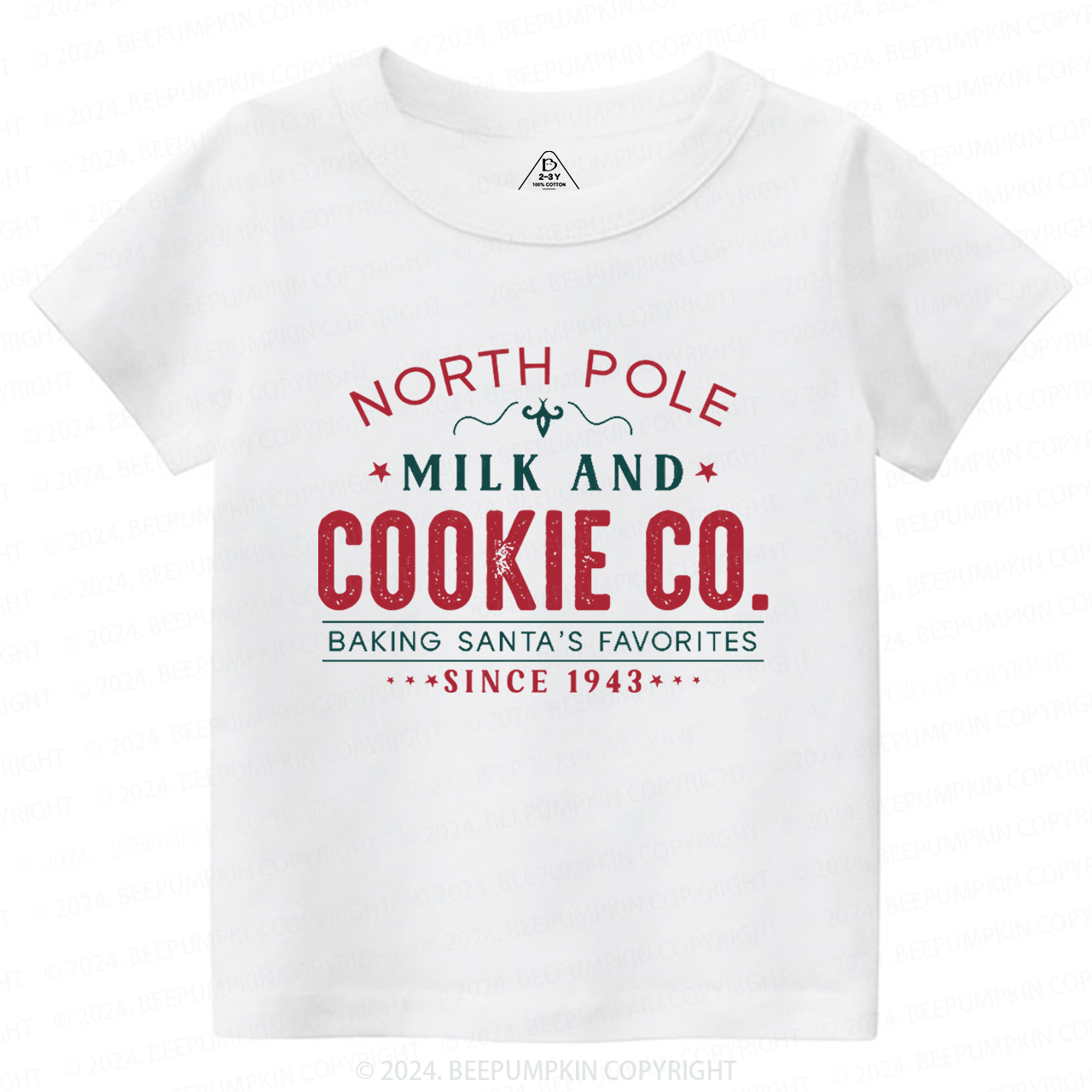 North Pole Milk And Cookie Company Christmas Toddler&Kids Tees 
