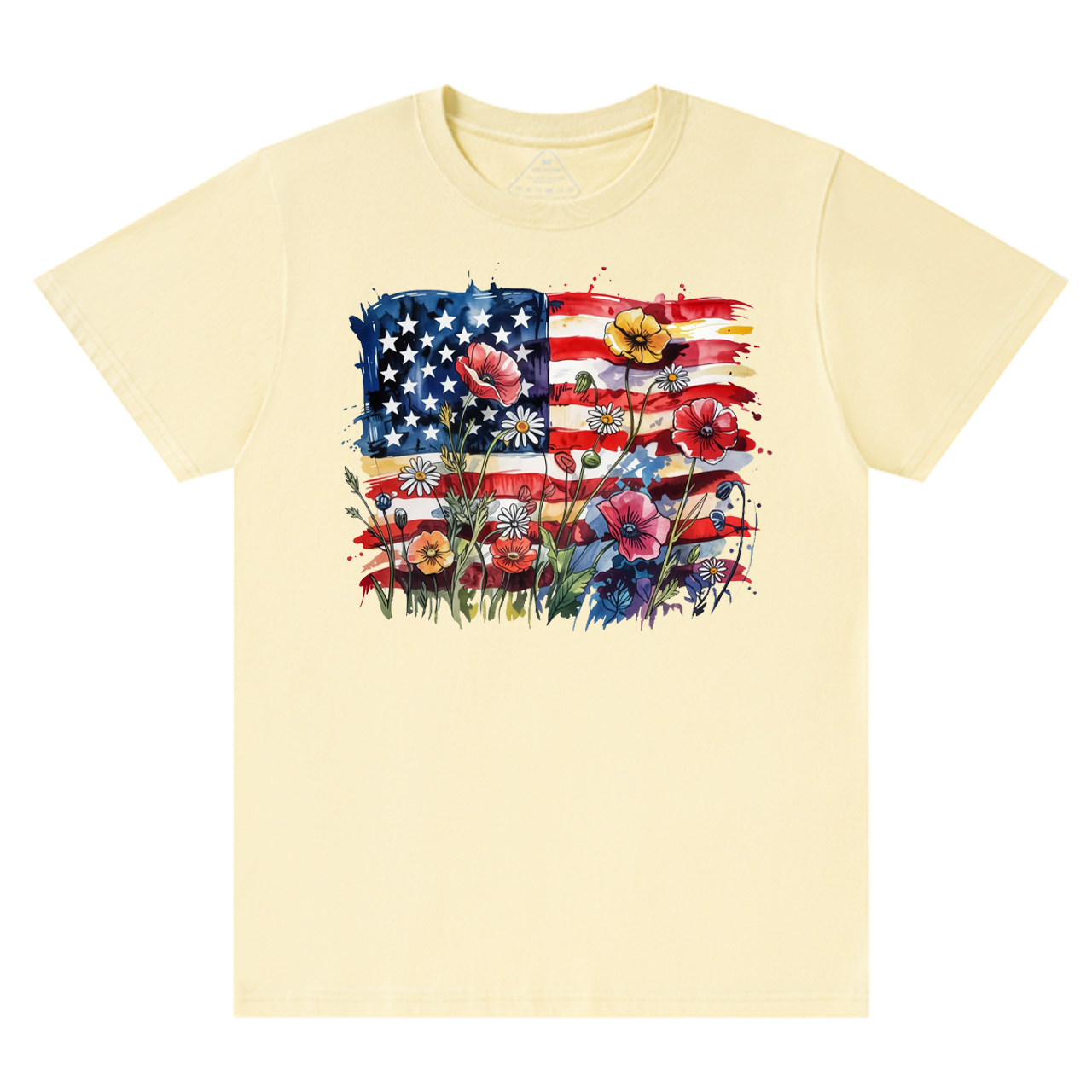 American Flag Floral Mama T-Shirts