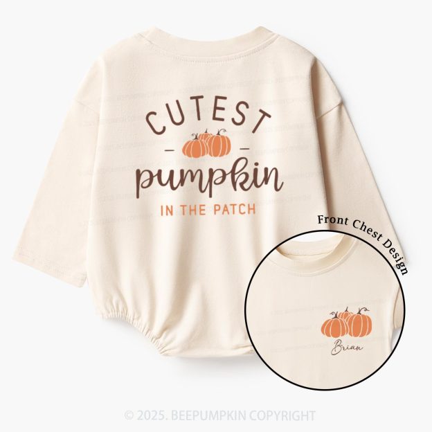 Personalized Fall Pumpkin Bruh Baby Bubble Romper Beepumpkin
