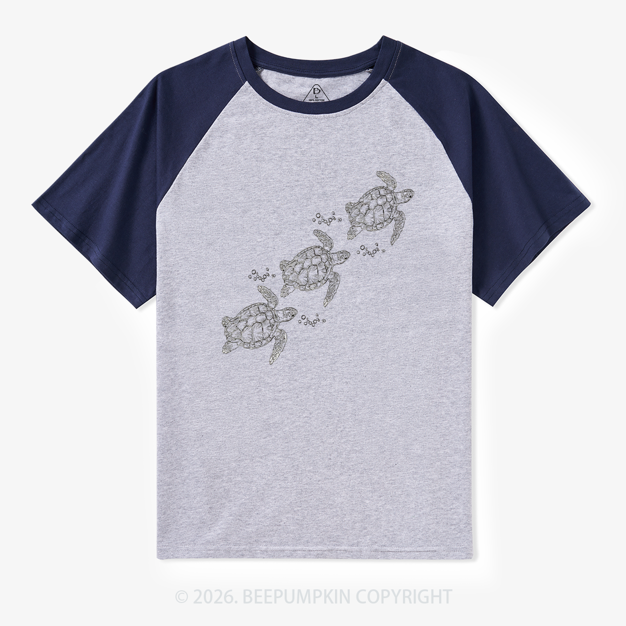 Turtle Sea Lovers Ocean Retro Raglan T-Shirt