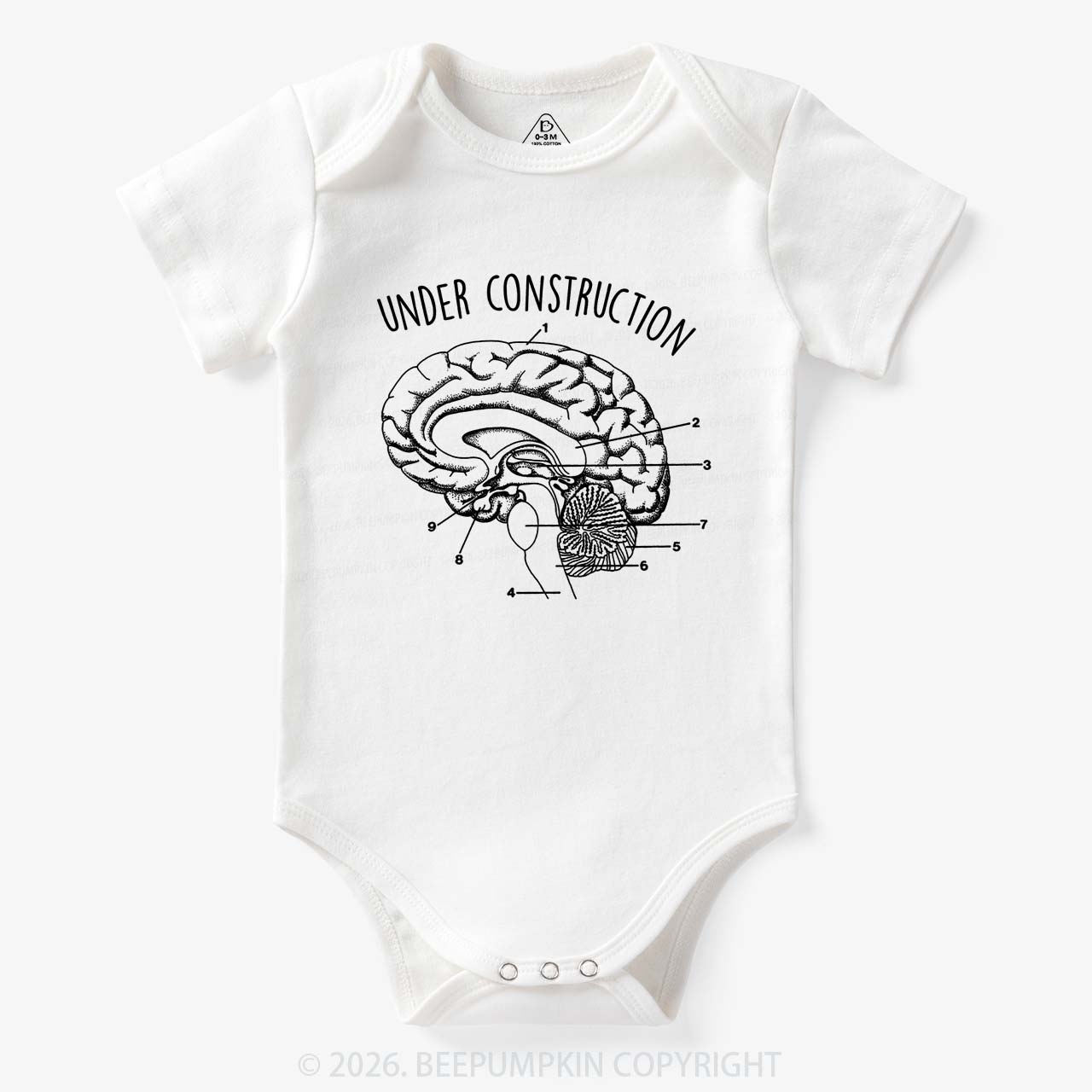 Under Construction Brain Diagram Bodysuit