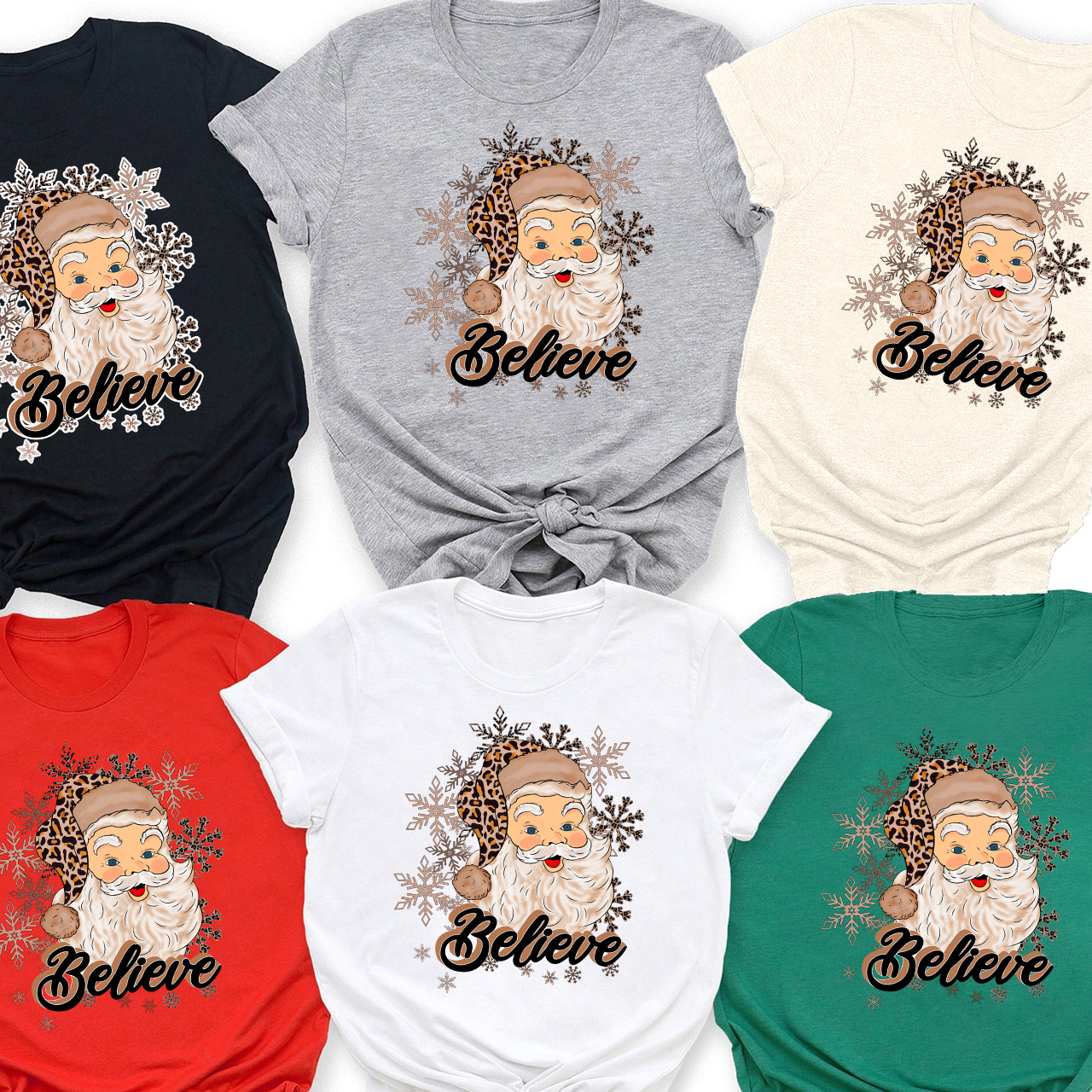 Believe Santa Christmas Family Matching Shirt