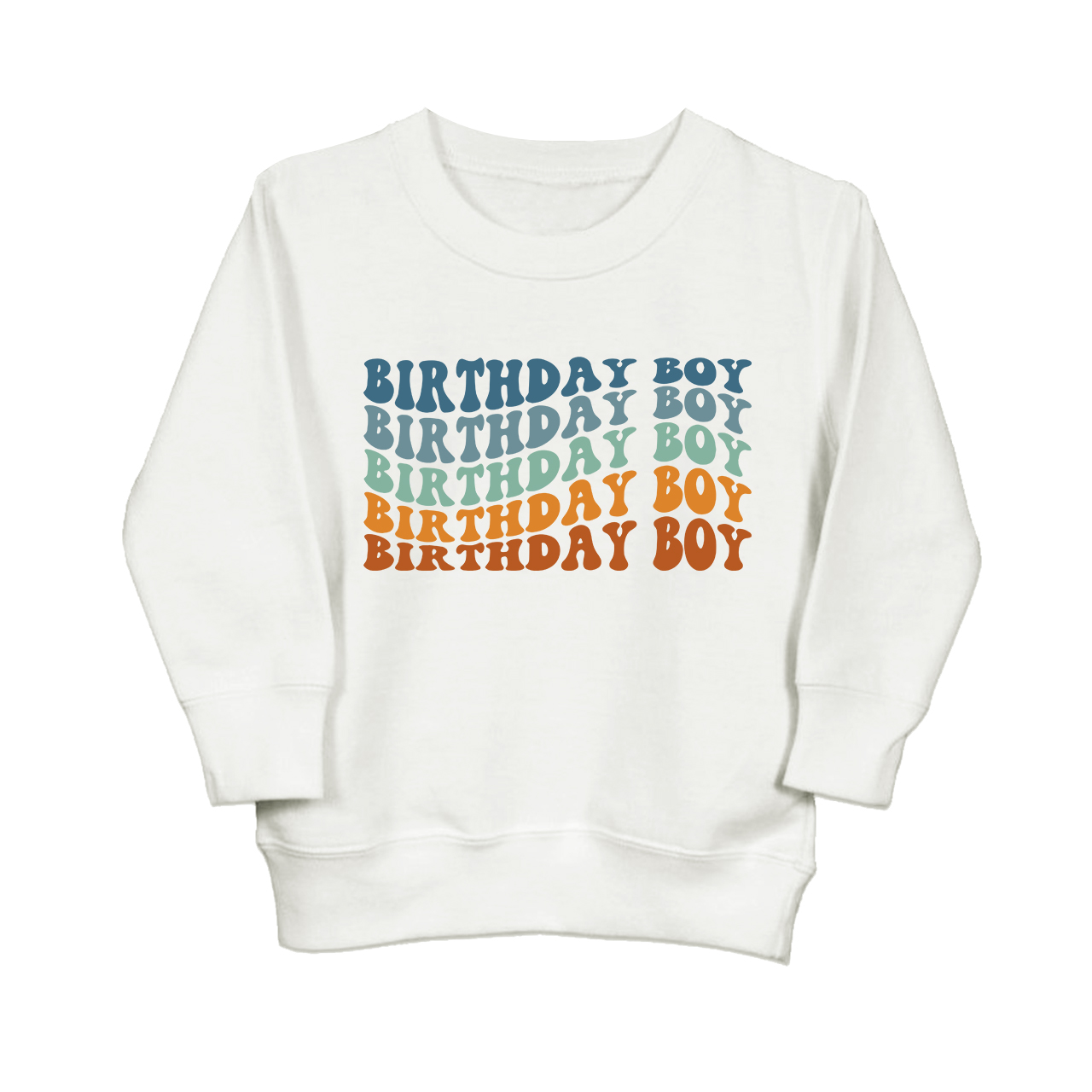 Wavy Letters Boys Birthday Kids Sweatshirt