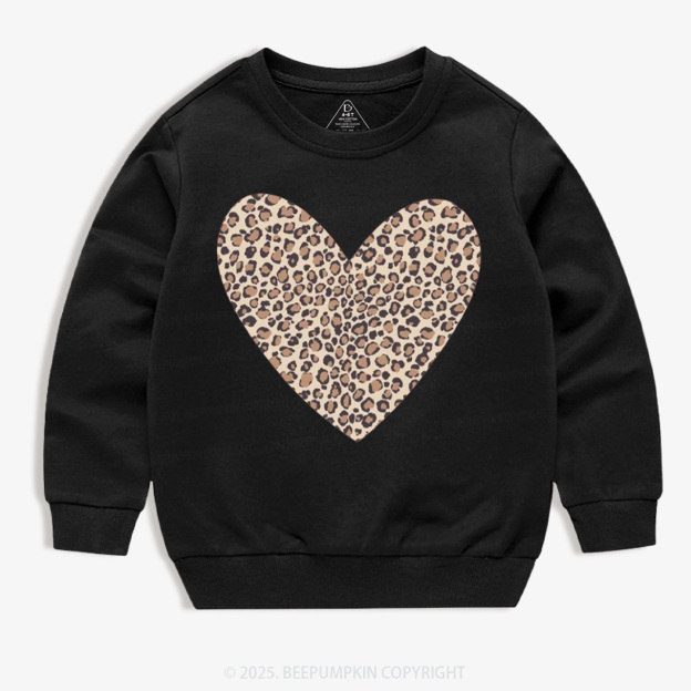 Leopard Heart Valentine's Day Kid's Sweatshirt