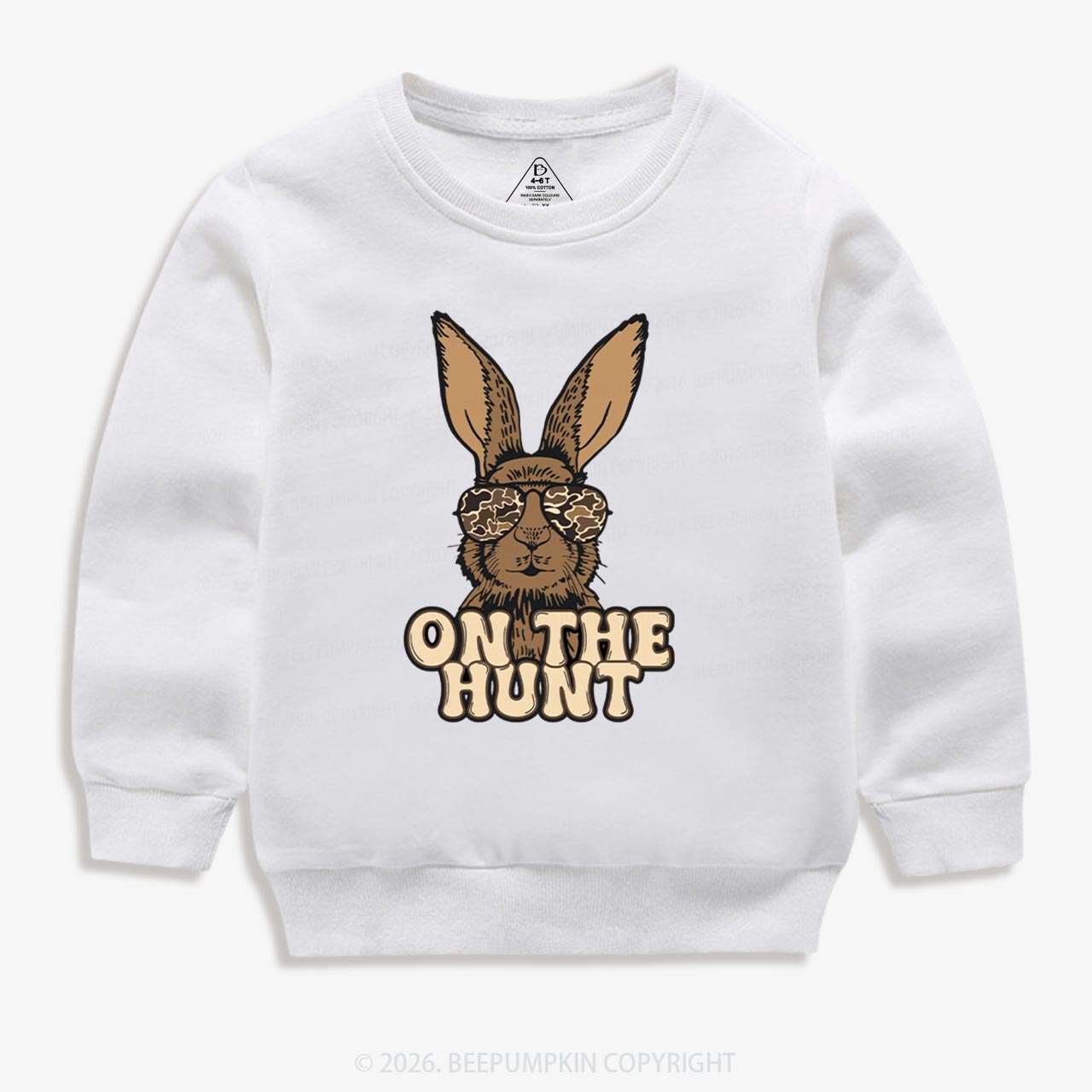 Camo Bunny On The Hunt Kid's Sweatshirt