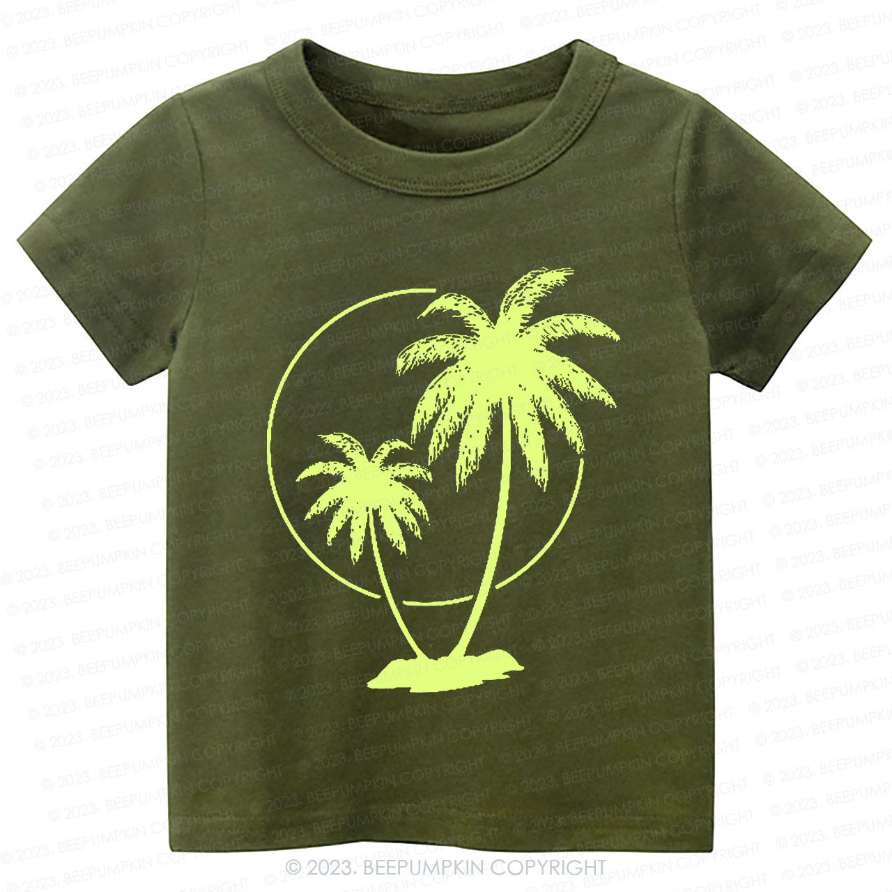 Palm Trees With Sun Kids Shirt