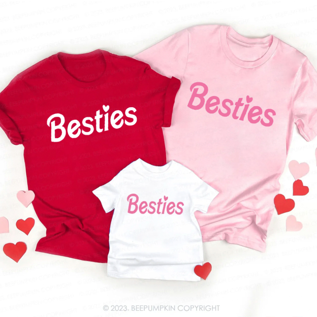 Besties Valentines Day Best Gift Family Matching Shirts