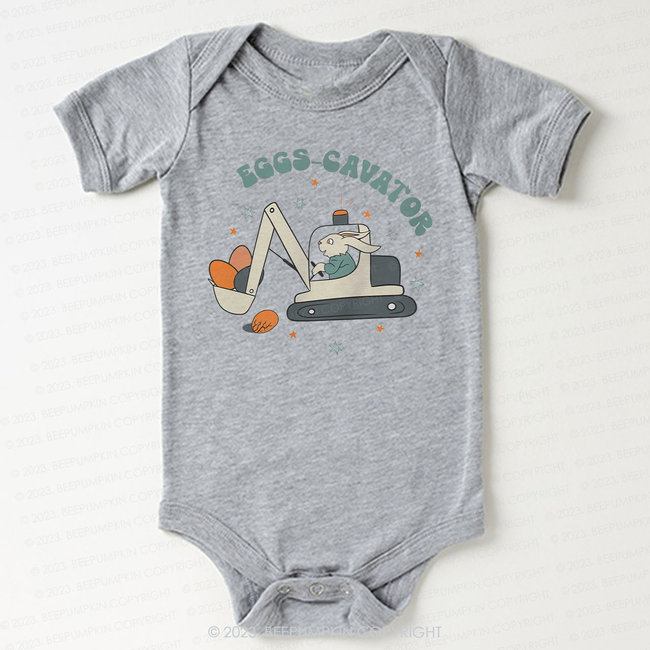 Eggs Cavator Construction Easter Bodysuit For Baby