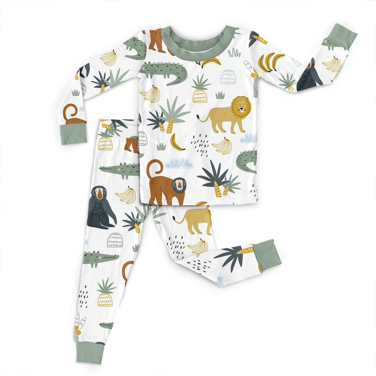 Jungle Safari Two-Piece Pajama Set For Kids