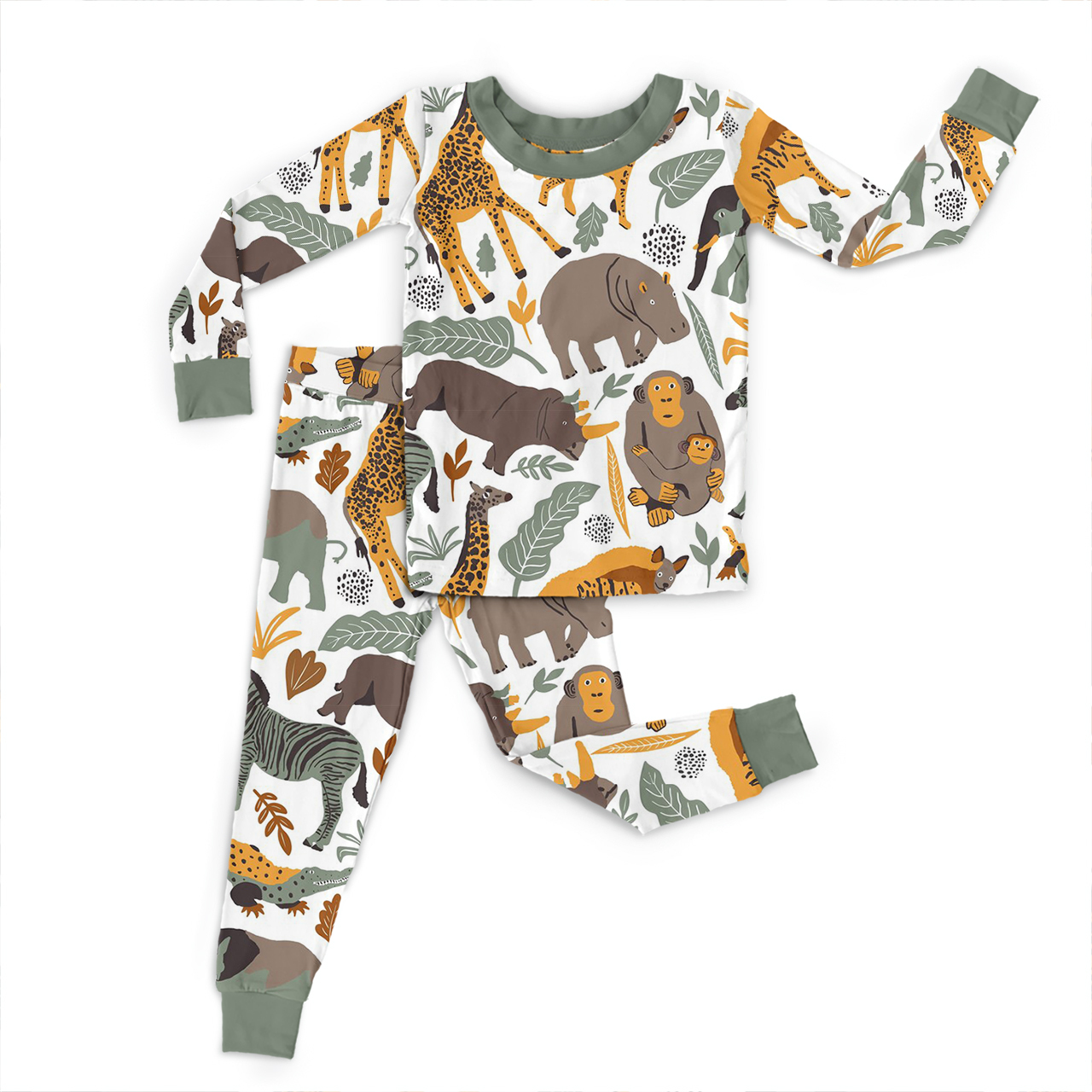 Wild Savannah Two-Piece Pajama Set For Kids