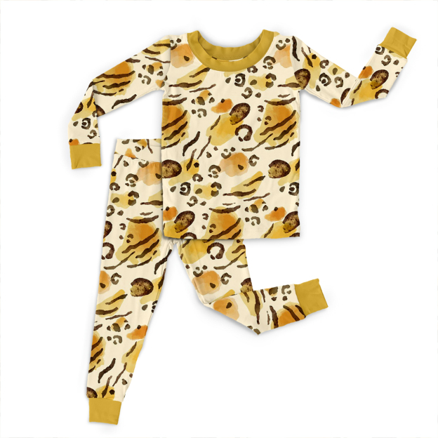 Little Leopard Two-Piece Pajama Set For Kids
